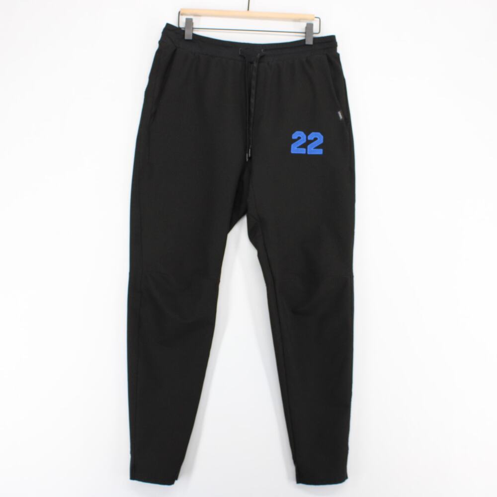 UNRL Jogger Pants Mens M Black Tapered Performance Stretch Embroidered #22